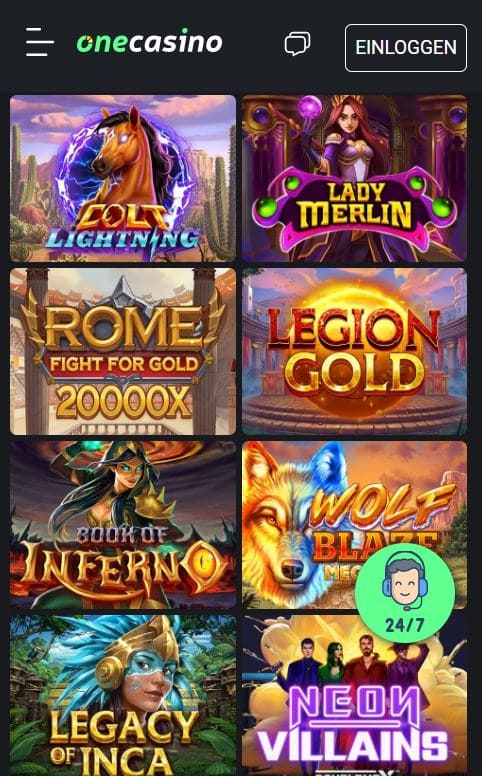 One Casino Mobile Spiele