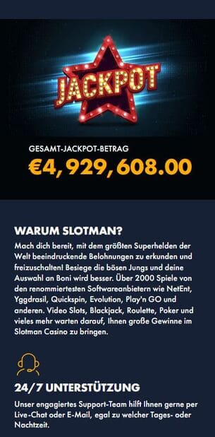Slotman Mobile Casino Info