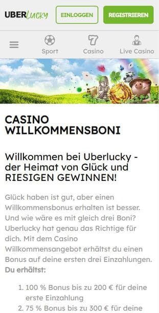Uberlucky Mobile Casino Bonus