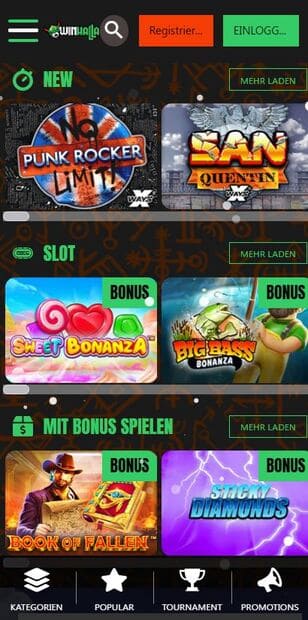 Winhalla Mobile Casino Spiele