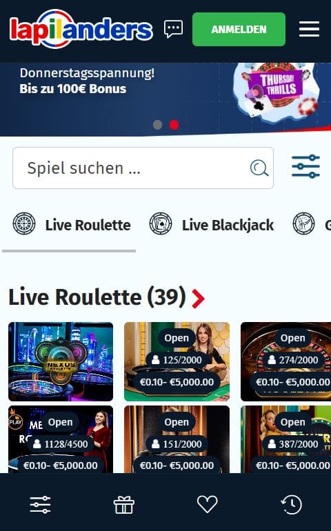 Lapilanders Casino Mobile Live-Händler
