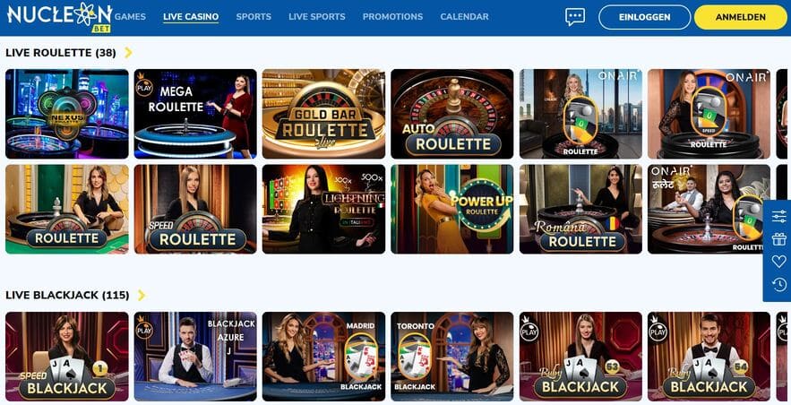 Nucleonbet Casino Live-Händler